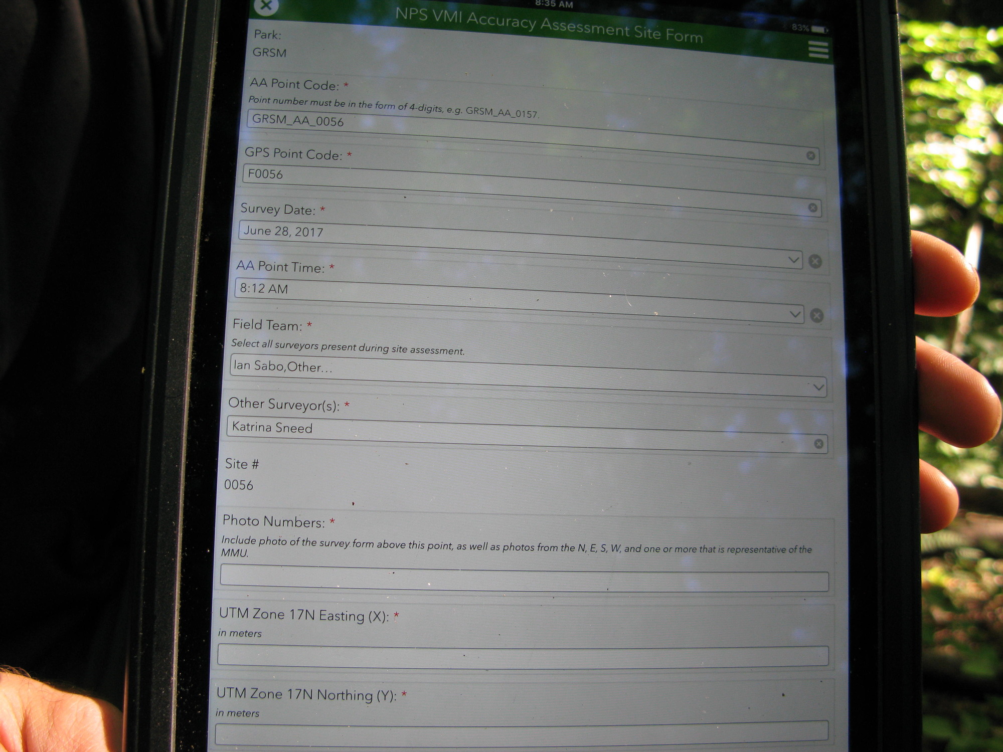 GRSM Accuracy Assessment. Plot Code: GRSM_AA_0056_1