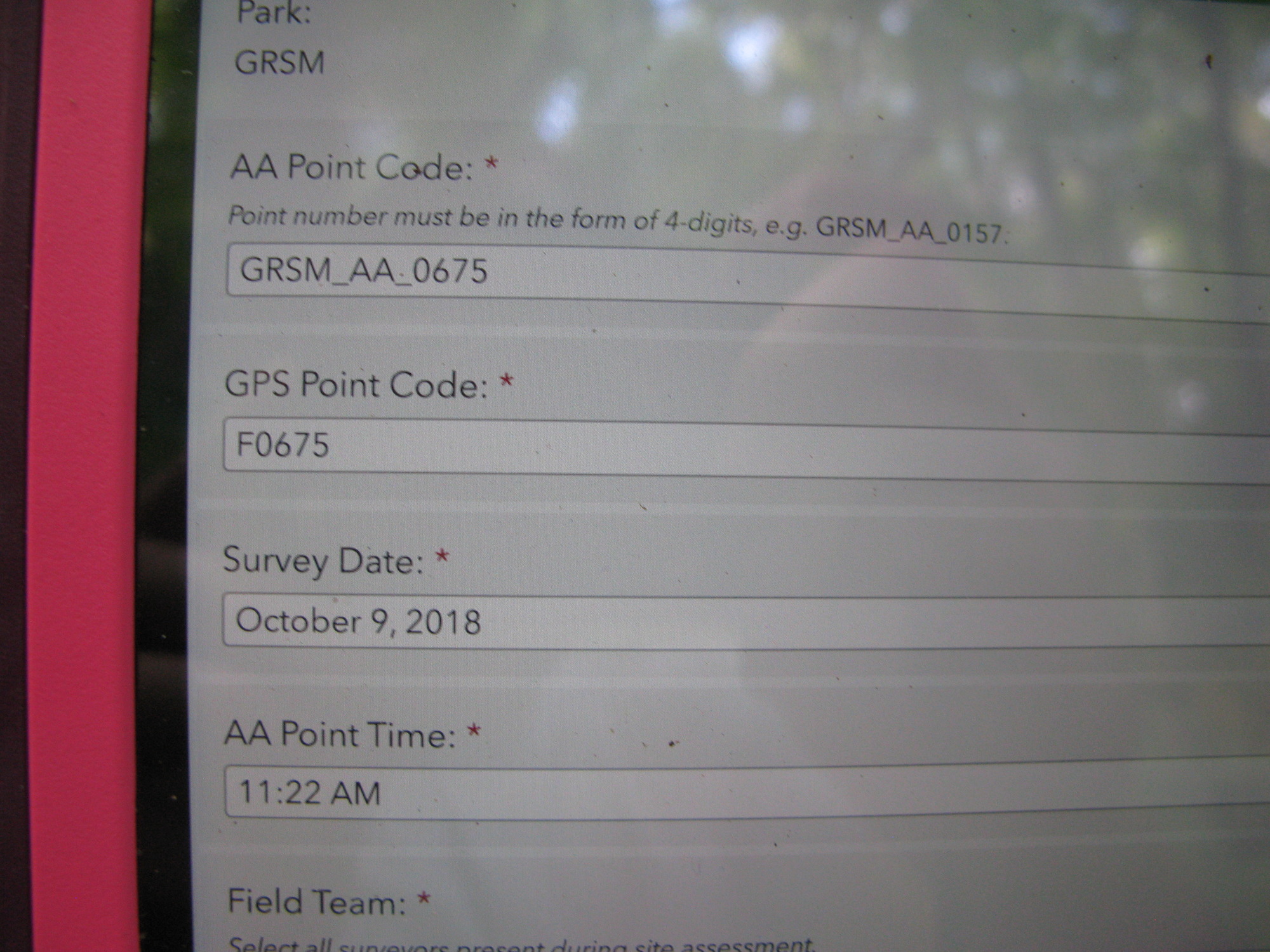 GRSM Accuracy Assessment. Plot Code: GRSM_AA_0675_1
