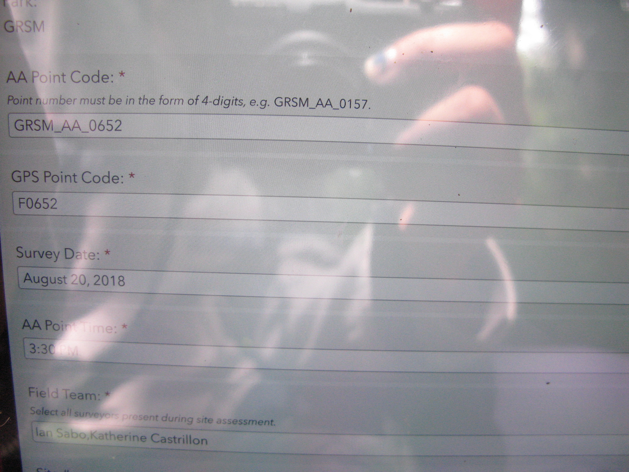 GRSM Accuracy Assessment. Plot Code: GRSM_AA_0652_1