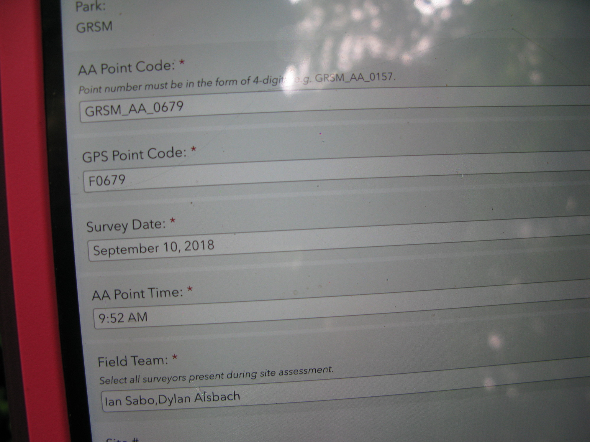 GRSM Accuracy Assessment. Plot Code: GRSM_AA_0679_1