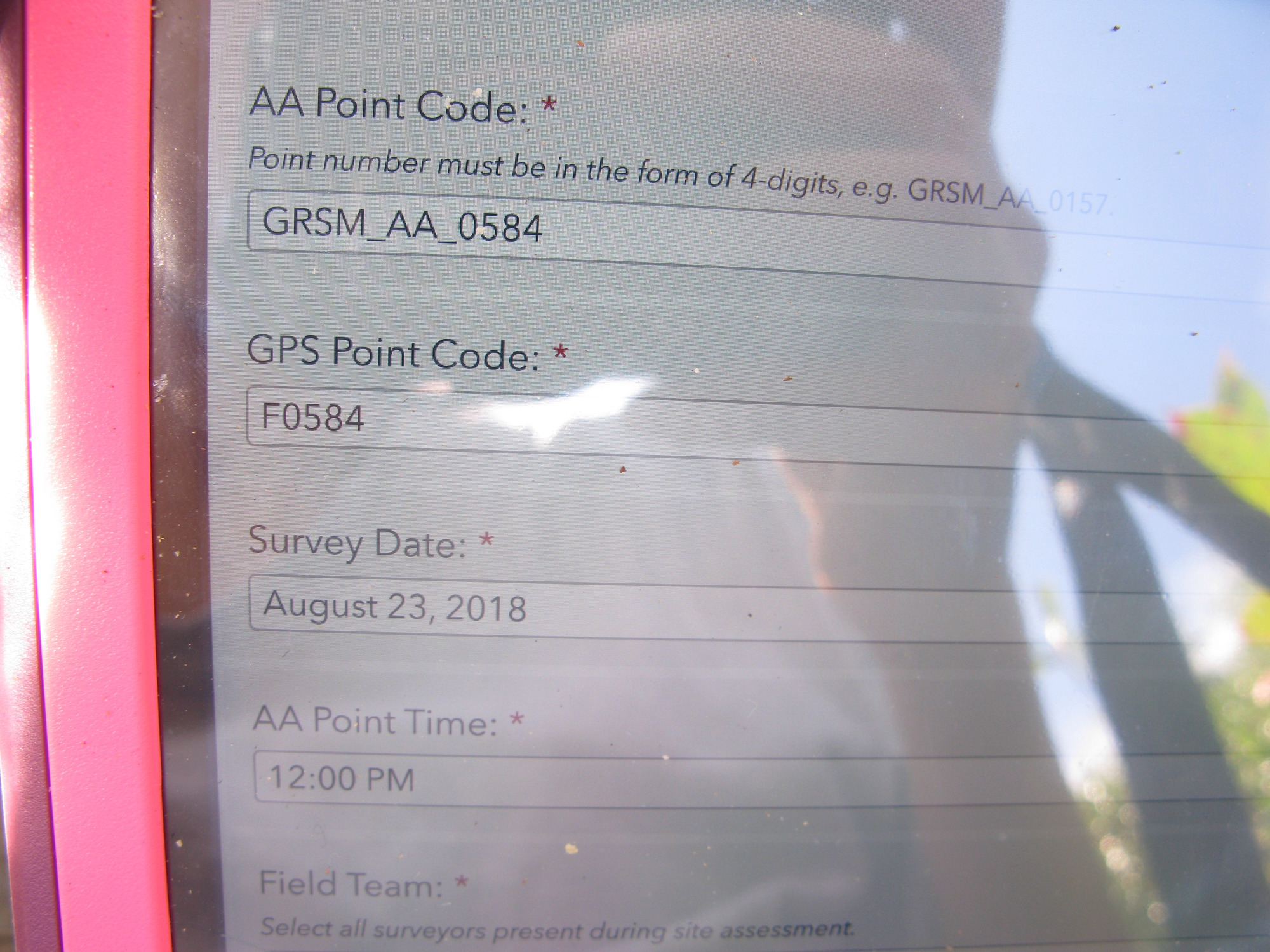 GRSM Accuracy Assessment. Plot Code: GRSM_AA_0584_1
