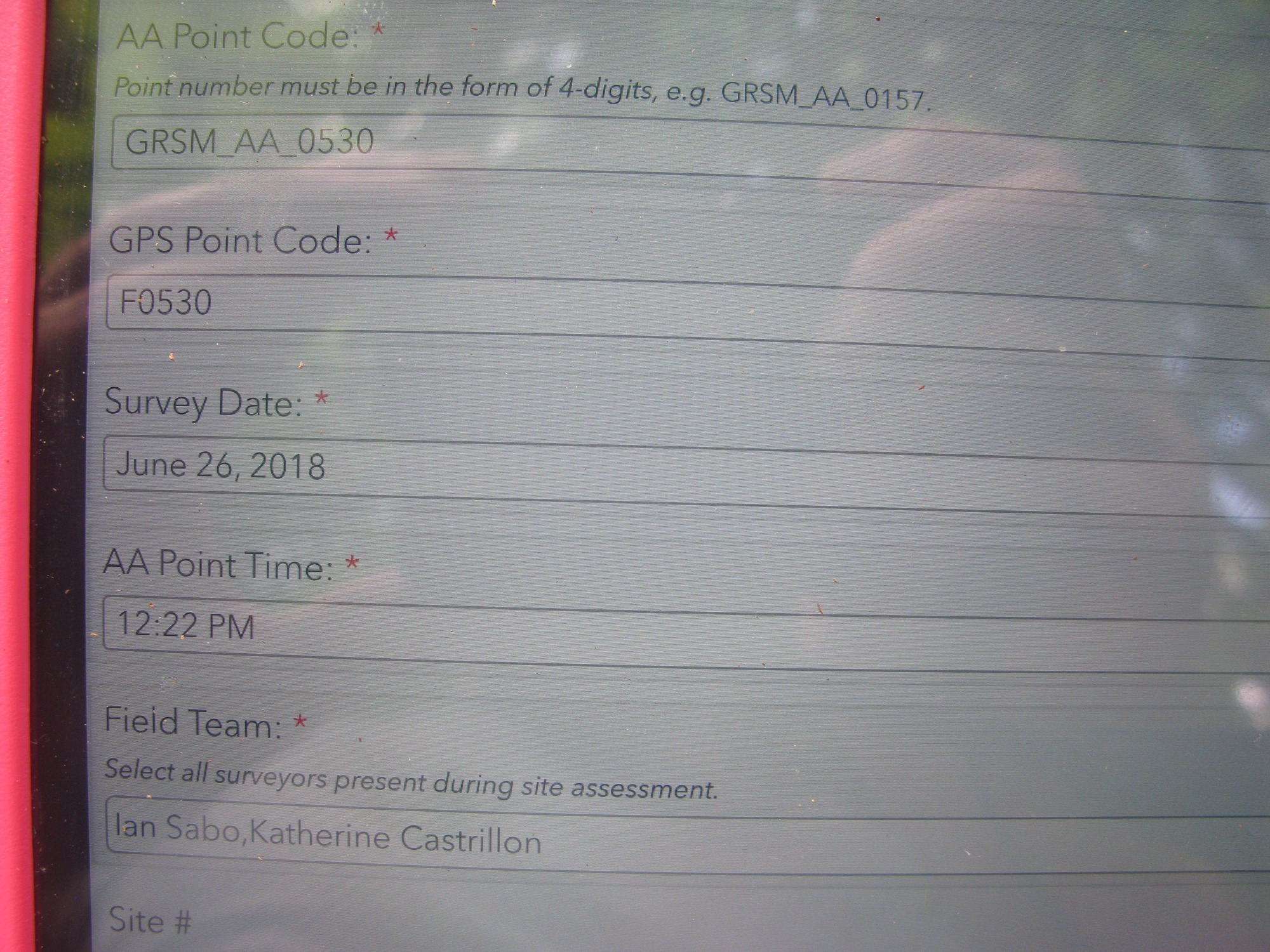 GRSM Accuracy Assessment. Plot Code: GRSM_AA_0530_1