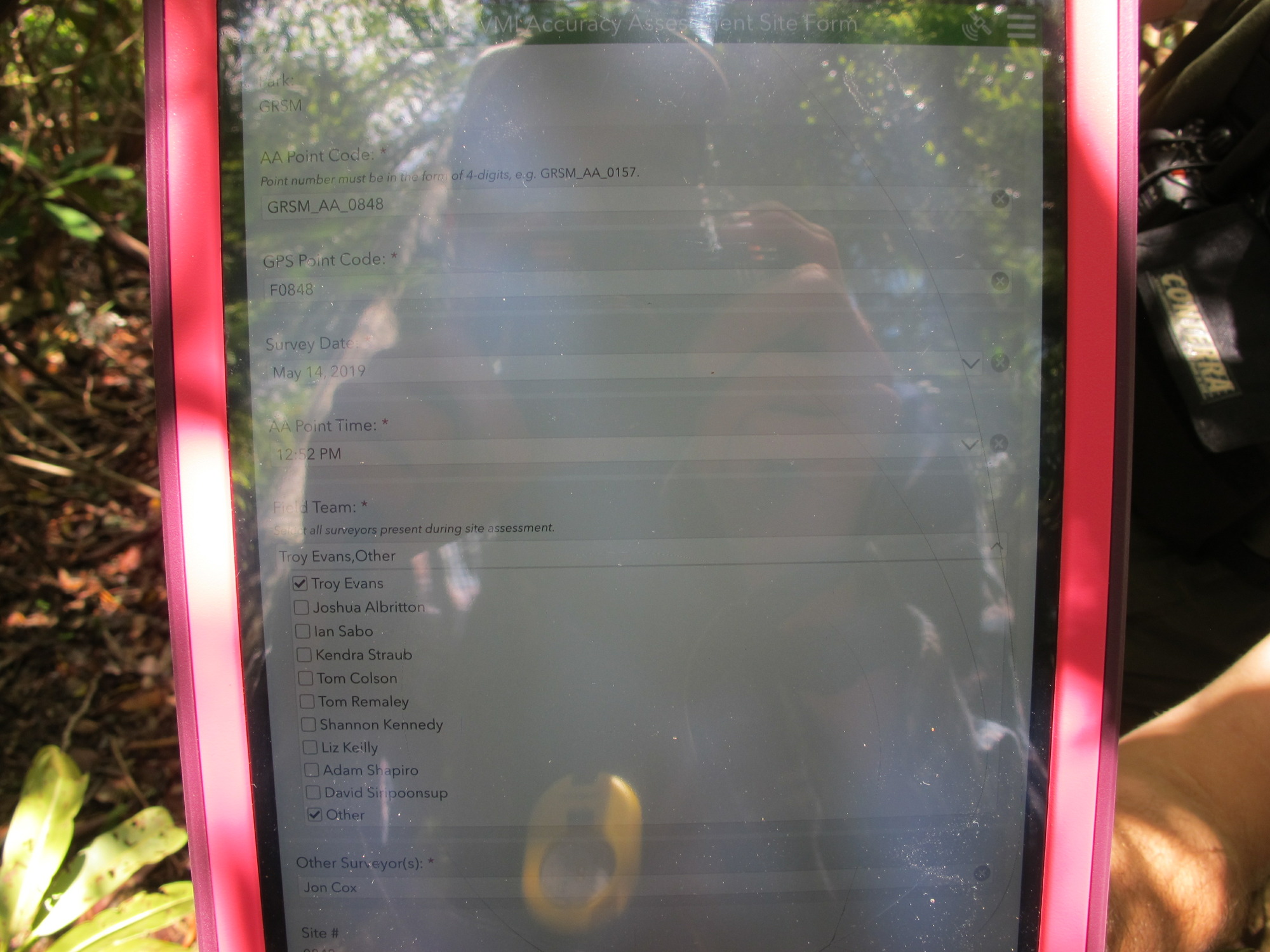 GRSM Accuracy Assessment. Plot Code: GRSM_AA_0848_1