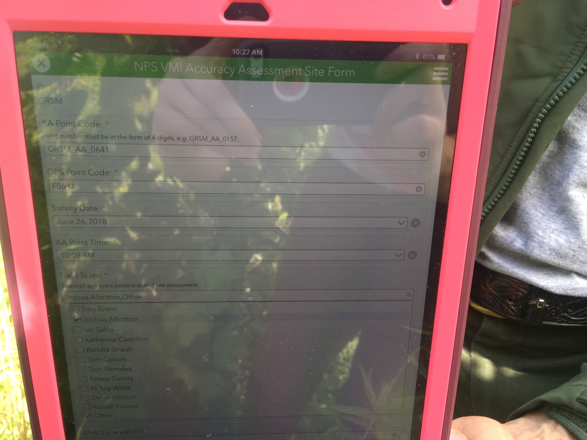GRSM Accuracy Assessment. Plot Code: GRSM_AA_0461_1