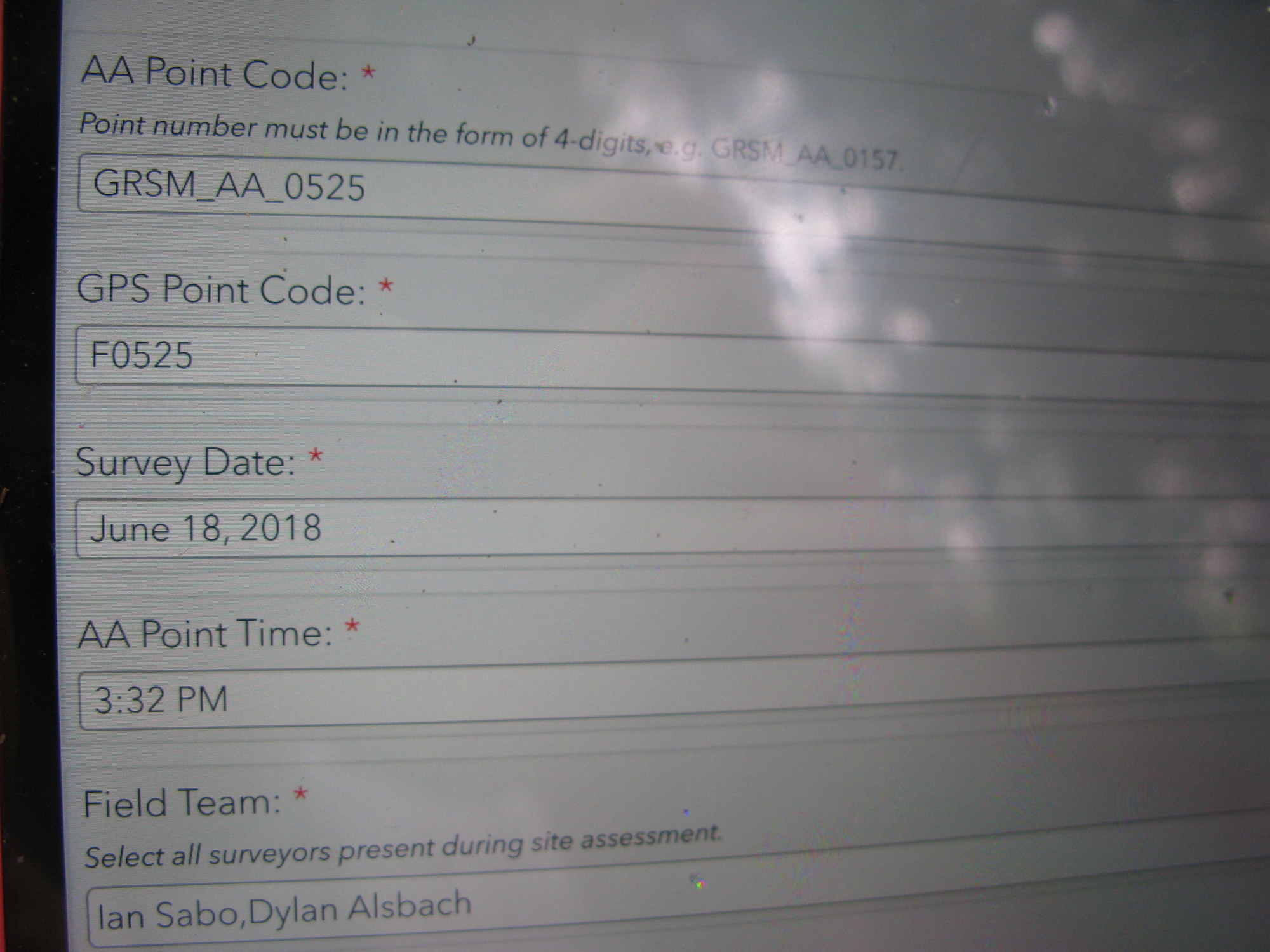 GRSM Accuracy Assessment. Plot Code: GRSM_AA_0525_1