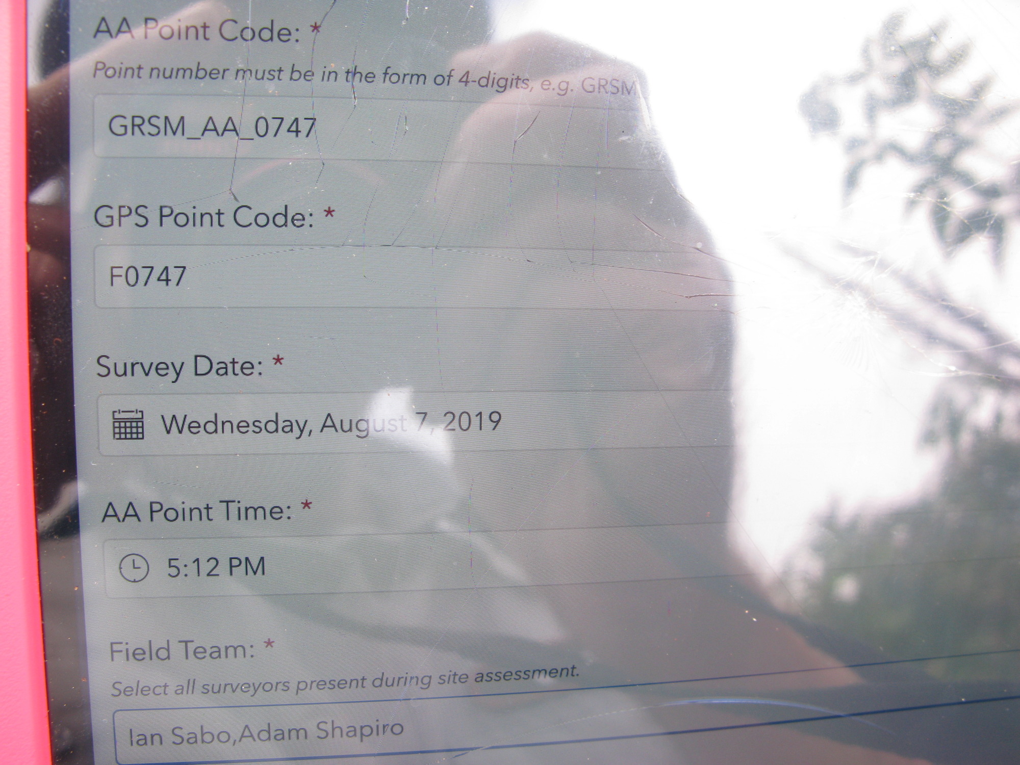 GRSM Accuracy Assessment. Plot Code: GRSM_AA_0747_1