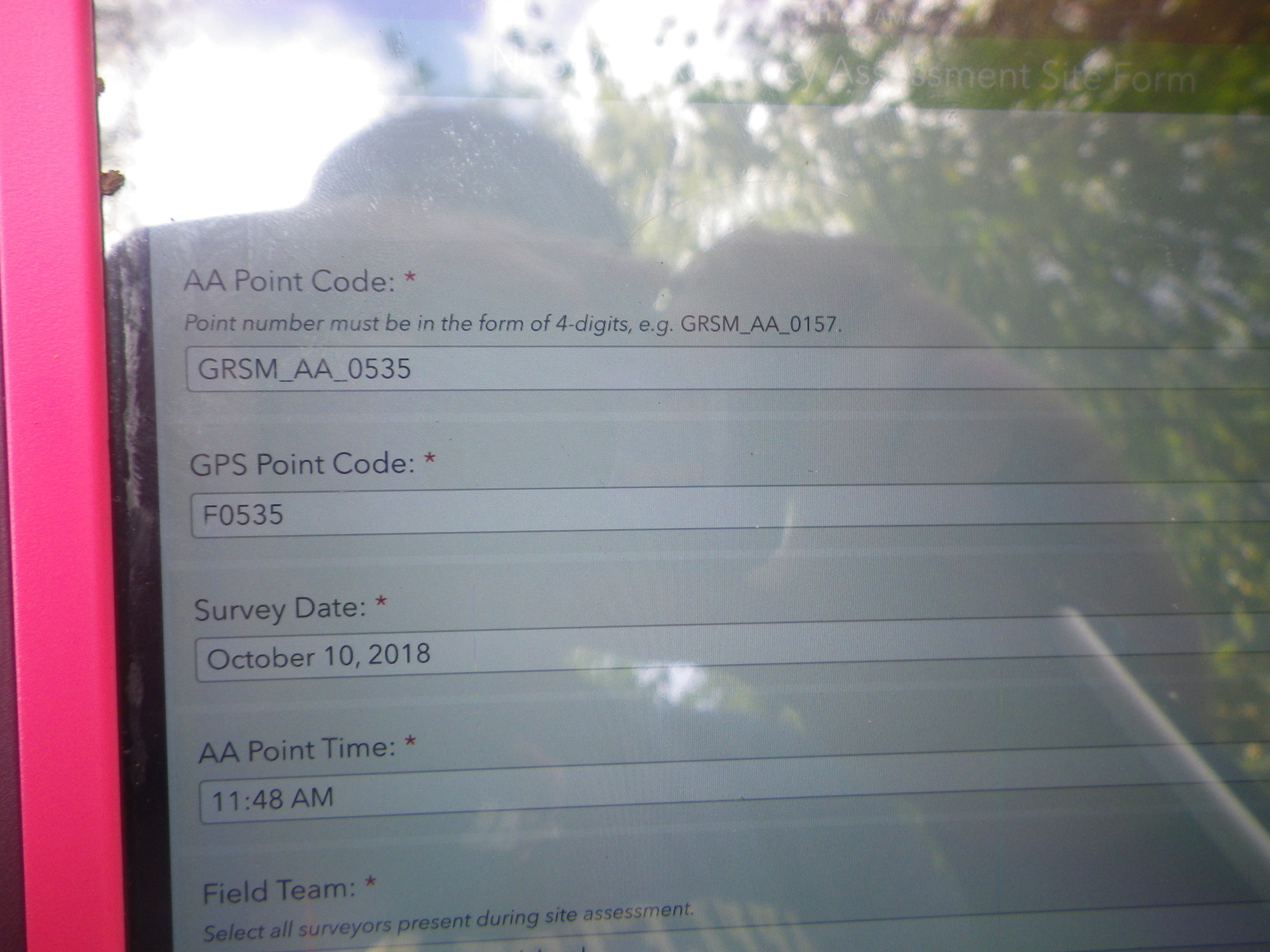 GRSM Accuracy Assessment. Plot Code: GRSM_AA_0535_1