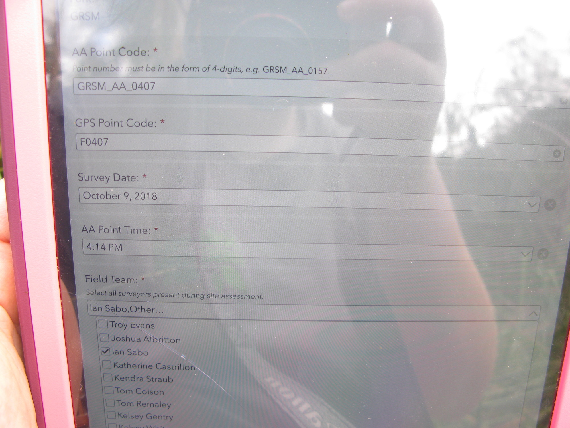 GRSM Accuracy Assessment. Plot Code: GRSM_AA_0407_1