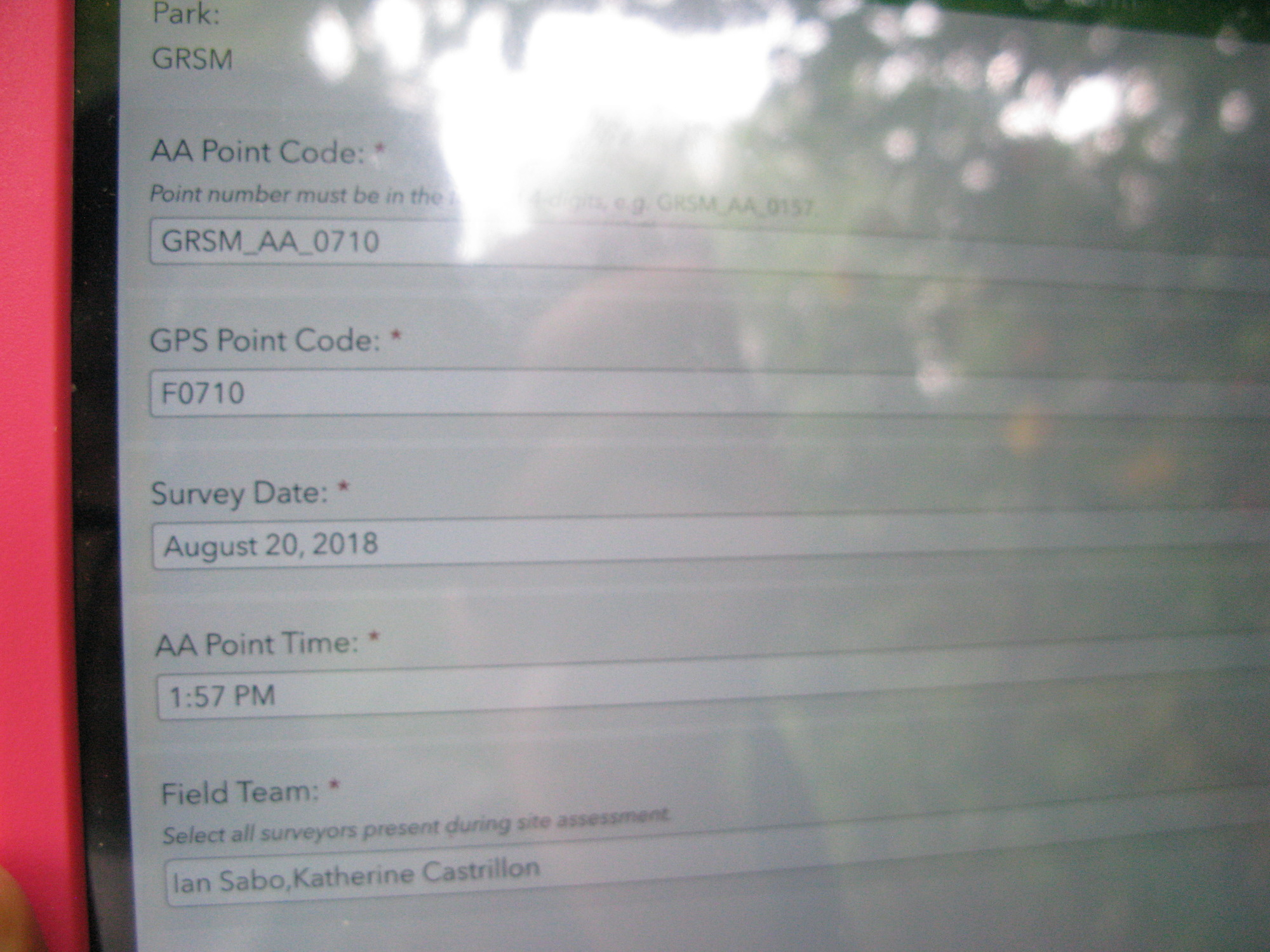 GRSM Accuracy Assessment. Plot Code: GRSM_AA_0710_1