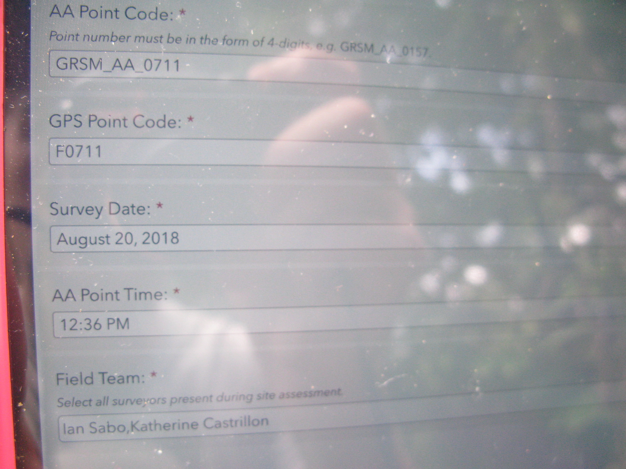 GRSM Accuracy Assessment. Plot Code: GRSM_AA_0711_1