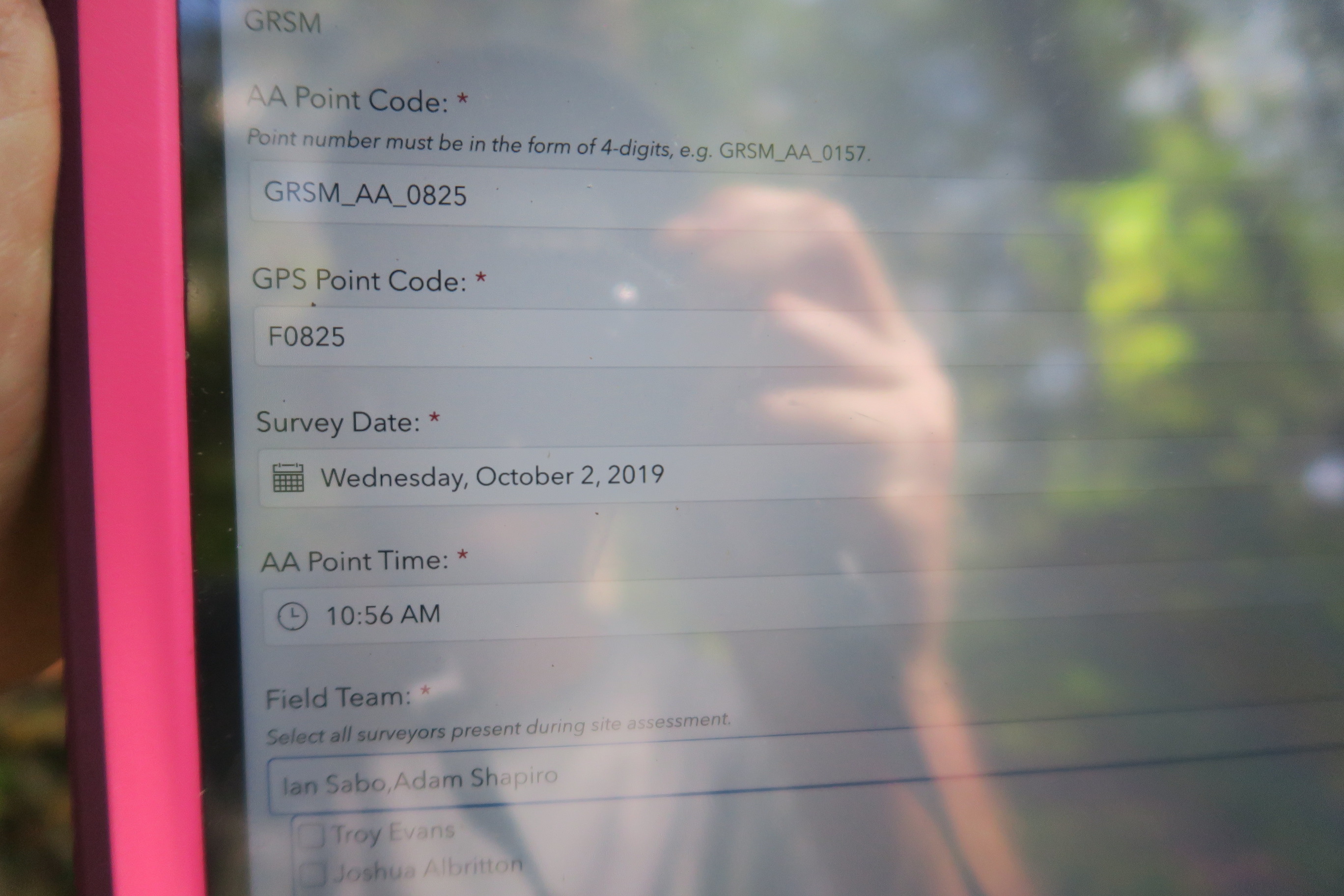 GRSM Accuracy Assessment. Plot Code: GRSM_AA_0825_1
