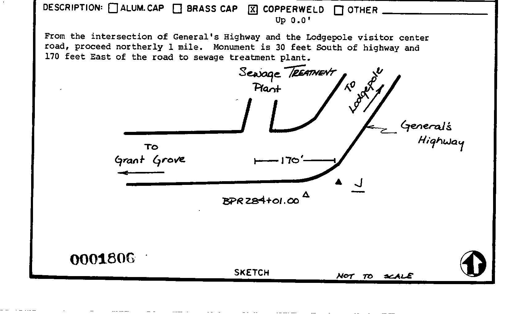 00001806 Survey Monumentation Sketch