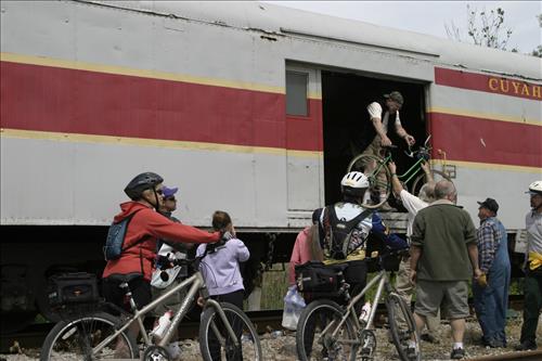 Cuyahoga Valley Scenic Railroad, Loading and Unloading Bikes From Train