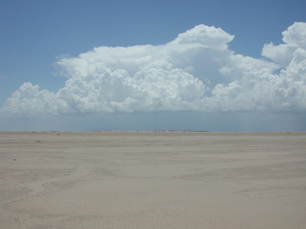 The back of the island near the Mansfield Channel consists of extensive sand flats.