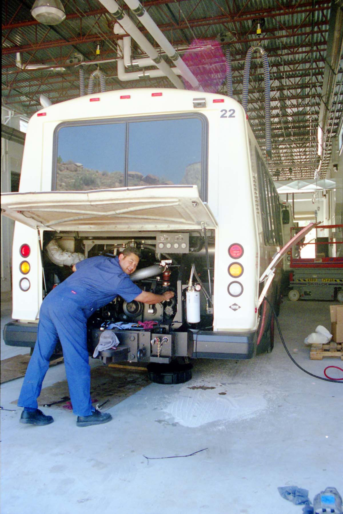 Color Photos of the official launch of the Zion shuttle system- same day as the new visitor center opening.