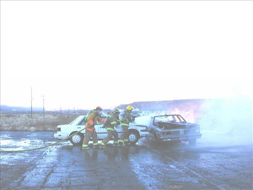 Vehicle fire training at Mesa Verde National Park, 2001