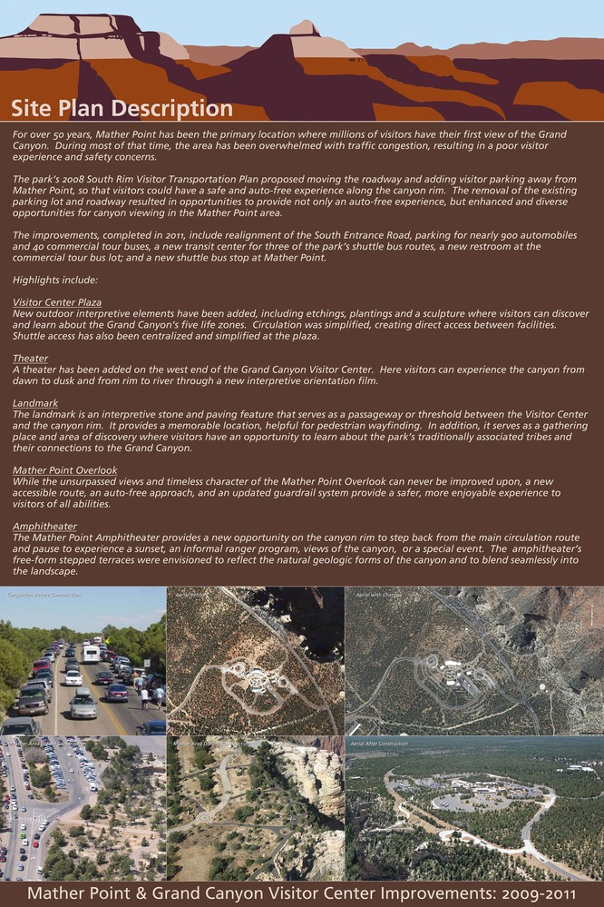 Grand Canyon Visitor Center - Mather Point Site Plan Description Poster