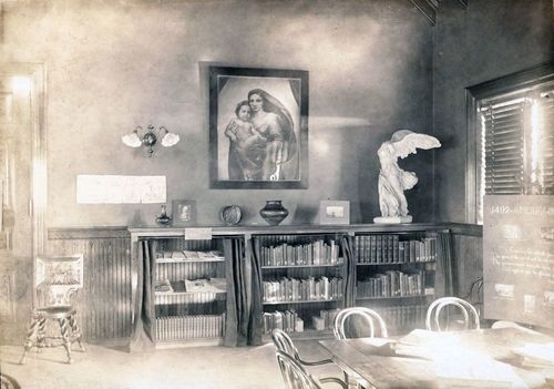 Historic photos of the Children's Reading Room in the Calumet & Hecla Public Library