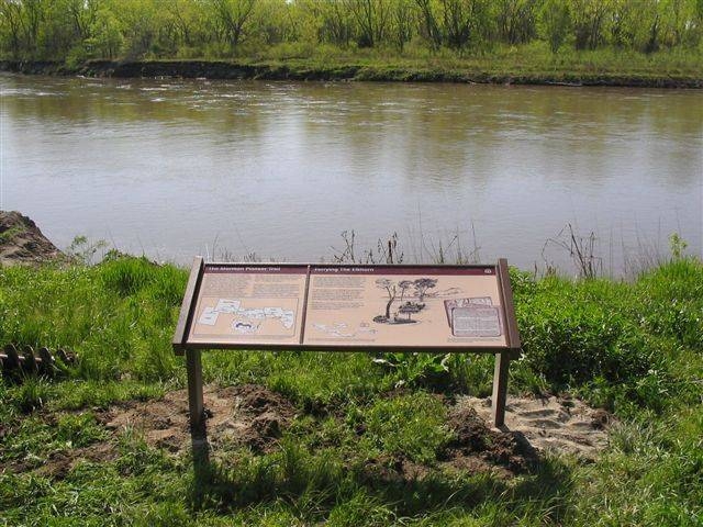 When the pioneer Company reached the Elkhorn River in the spring of 1847, heavy rains and melting snow from the north had flooded the river. An advance group of men quickly built rafts to float the wagons across.
