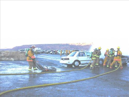 Vehicle fire training at Mesa Verde National Park, 2001