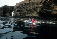 Visitors in Inflatable Near Arch Point