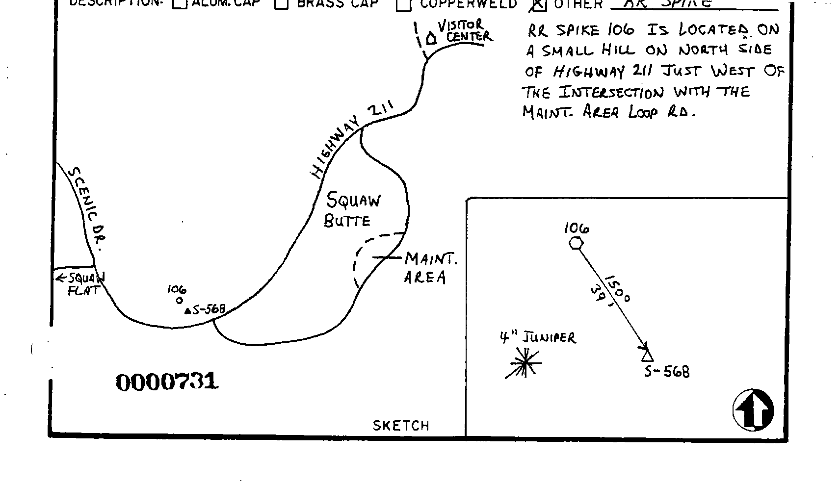 00000731 Survey Monumentation Sketch