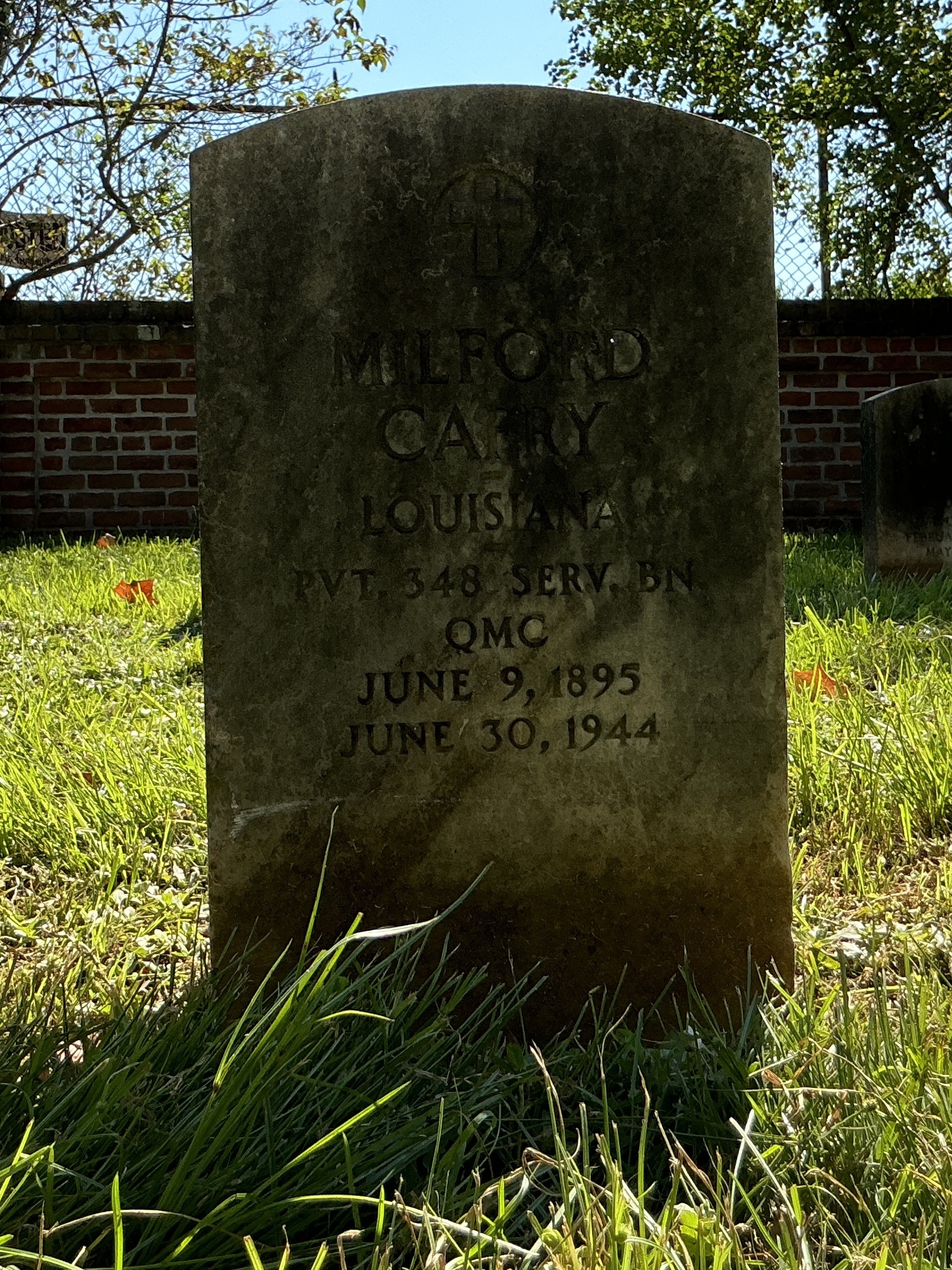 Front of upright marble headstone with flat face.