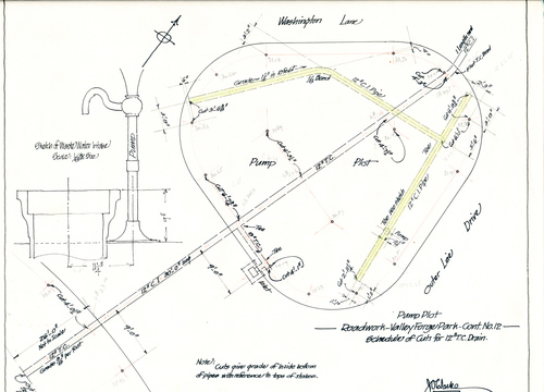 Pump Plot--Roadwork--Valley Forge Park--Cont. No.12--Schedule of cuts for 12"T.C. Drain