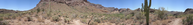 This panorama highlights the scenery you experience as you hike the Estes Canyon Trail toward the junction with the Bull Pasture Trail.