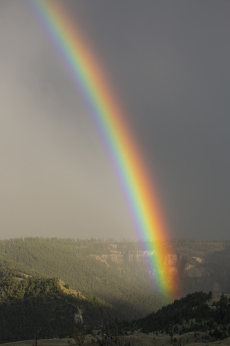 Rainbow over the Gardner River Canyon near Mammoth