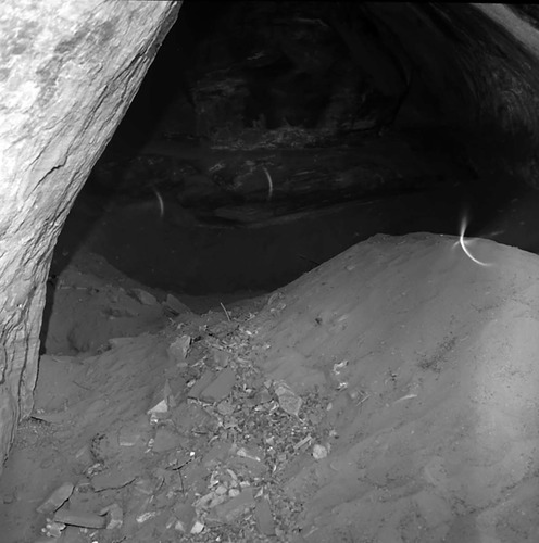 42WS0069. Indian cave in Cave Valley for documenting pot hunter activities and vandalism.