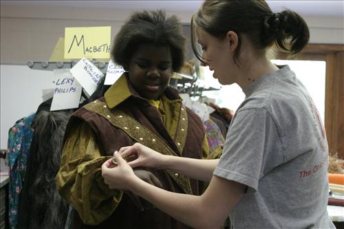 Summer theater camp costume fitting 1