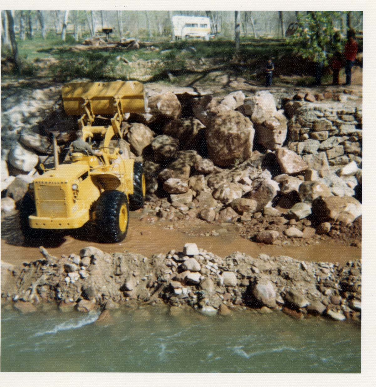 Color photos of channel clearing and bank stabilization along the Virgin River near Birch Creek.