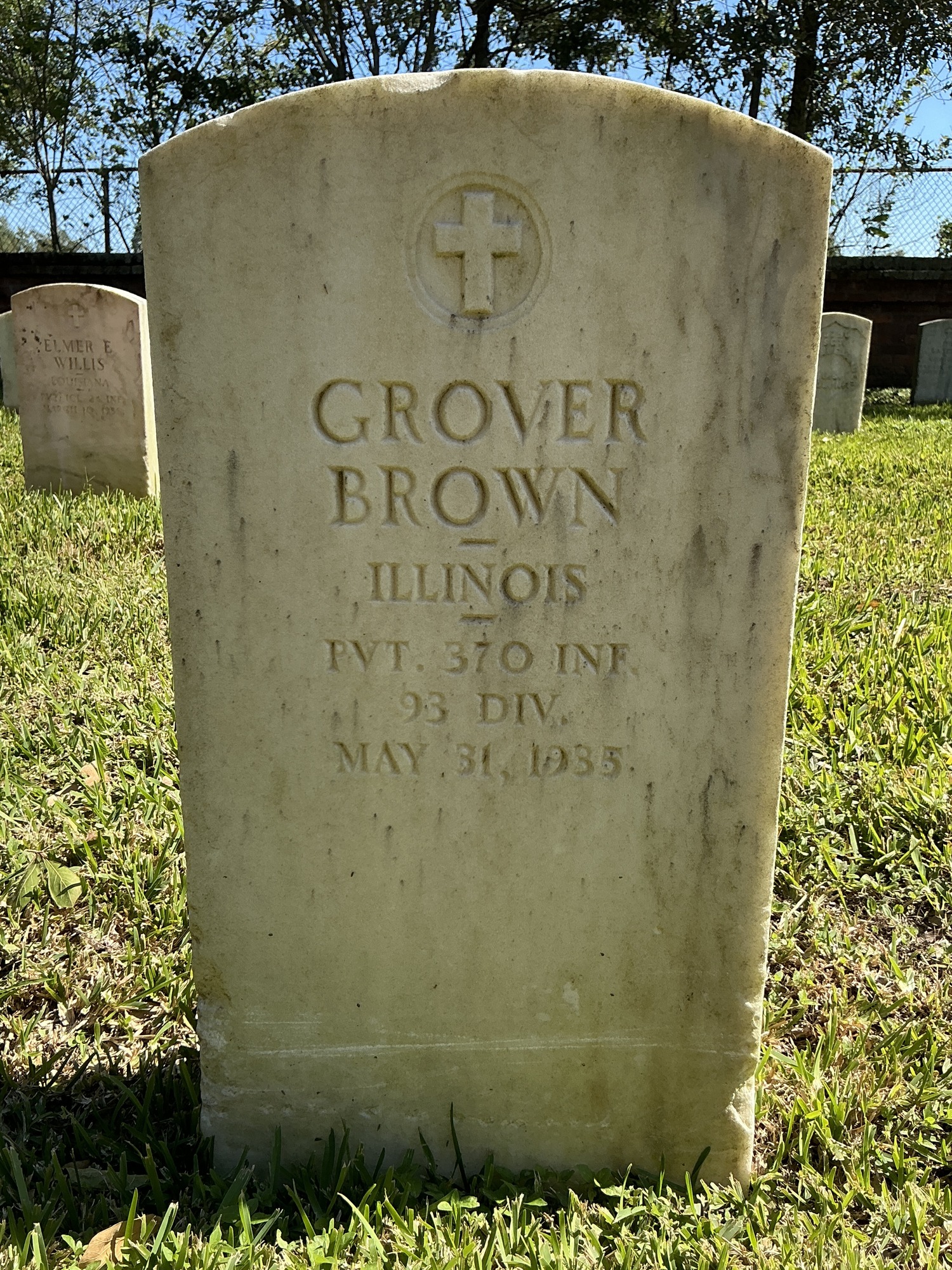 Front of upright marble headstone with flat face.