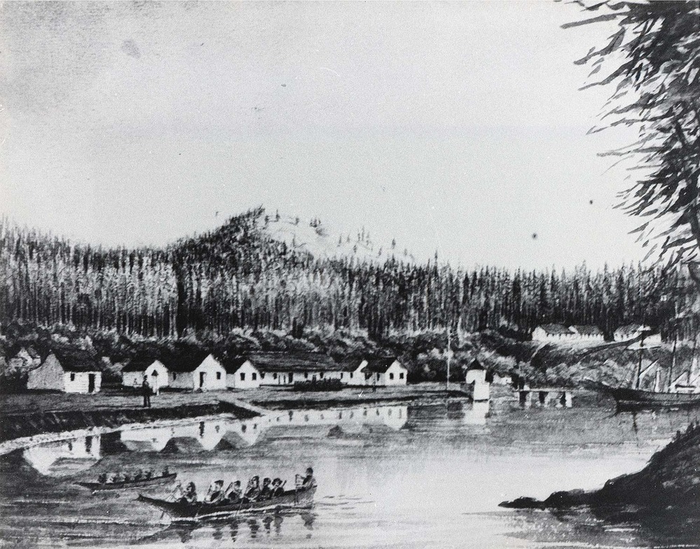 This contemporary painting by E. P. Bedwell shows Garrison Bay before 1867.