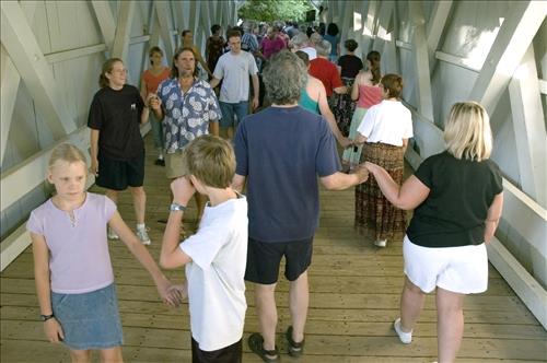 Everett Road Covered Bridge contra dancers 1