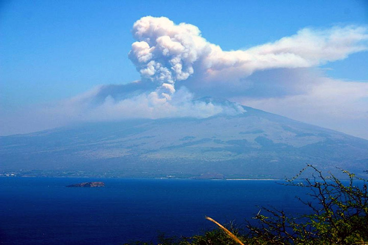 smoke coming from Haleakala National Park, Hawai'i