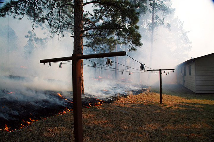 Smoke from a building fire