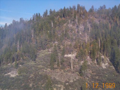 Aerial shots of the Turner Ridge prescribed fire, January 12, 1999, Yosemite National Park