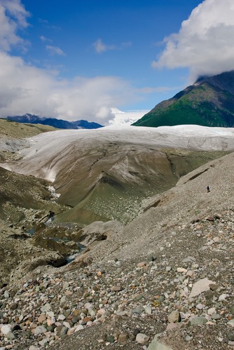 Root Glacier Trail with Hiker