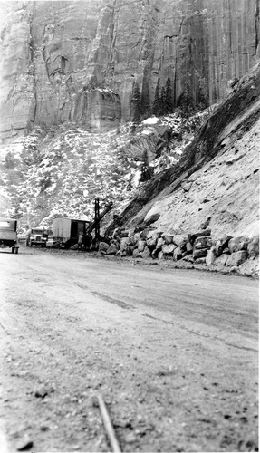 Landslide in the Nevada switchback area (Zion-Mt. Carmel Highway).