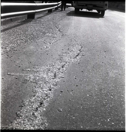 BW photos of rock slides in Kolob Canyons - 2x2.
