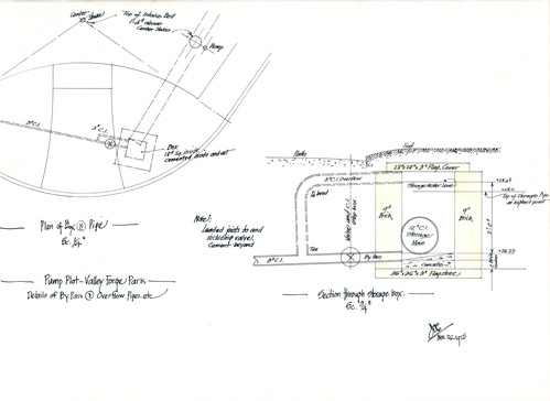 Pump Plot--Valley Forge Park--Details of By Pass [sic] & Overflow Pipes, etc.