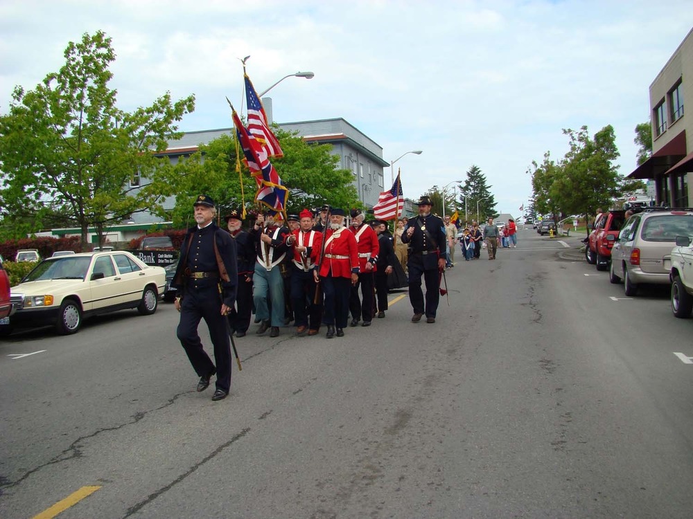 The 1860s Color Guard during the Memorial Day Parade in Friday Harbor.