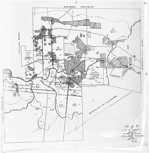 A1005-A1015--Scranton, PA--Map--Showing Caved, Robbed, and Filled Areas [1913]