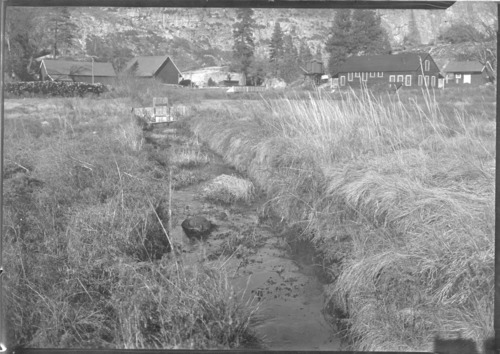 Open Sewage ditch drainage to Hetch Hetchy Lake. See Report on Conference of Representatives of Gov. City & State regarding location of Auto camp at Canyon Ranch in YNP (979.447 Y-13a #15)