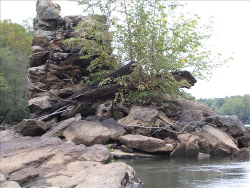Images of the remnants of Miller Covered Bridge at Horseshoe Bend NMP in October 2007
