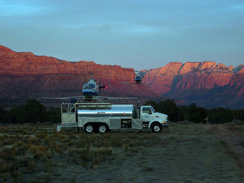 truck porting water inside Zion