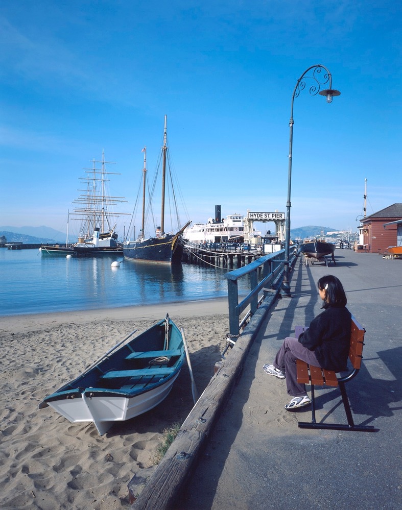 A lovely December day on Hyde Street Pier. Wonderful views, interesting historic ships, and friendly park rangers await your visit.
