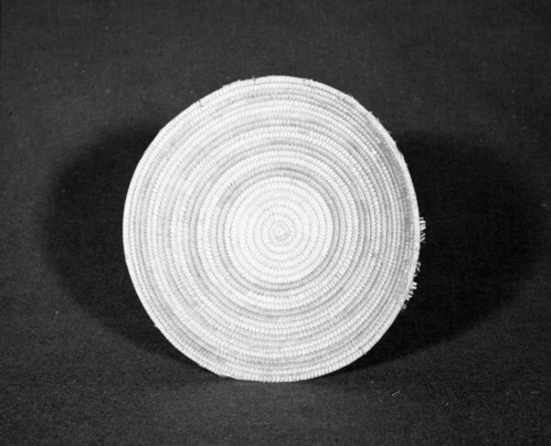 Marie Rozier Collection, Catalog No. 17. Object: Papago basket. Dimensions: 11 1/2 x 3". Materials: yucca. Technology: ---. Collection History: Brought from Arizona by the father of Mary Long. Photographed by Michael Dixon, Dec. 1982. Catalogued by Craig Bates and Barbara Beroza. Yosemite Collections, National Park Service.